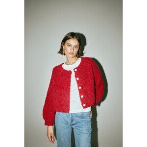 VRG GRL- ELSIE KNIT CARDIGAN CHILLI- AUSTRALIAN Size SMALL. US SIZE 4  NWT